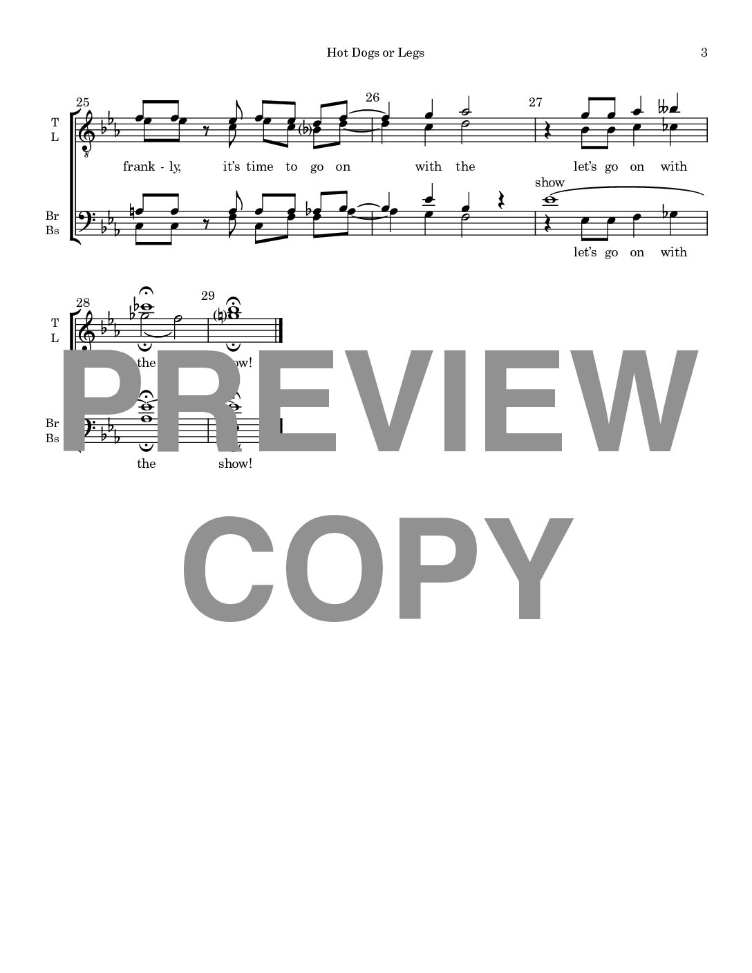 Hot Dogs or Legs - Barbershop Lower Voices - Image 4