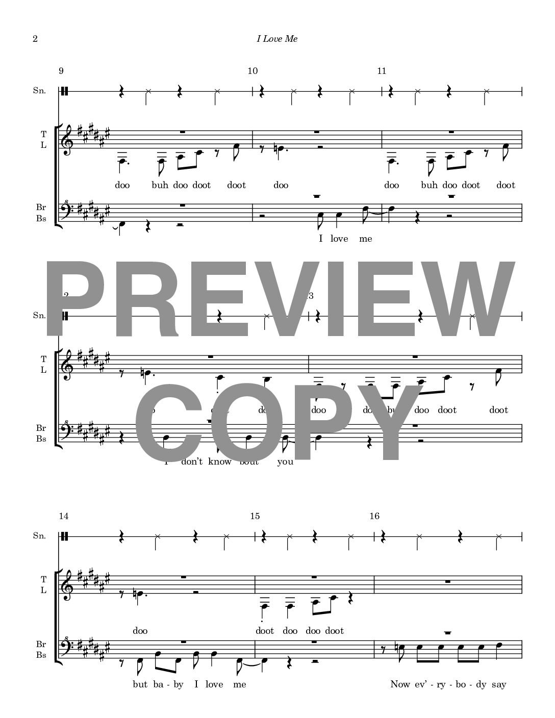 I Love Me - Barbershop Upper Voices - Image 3