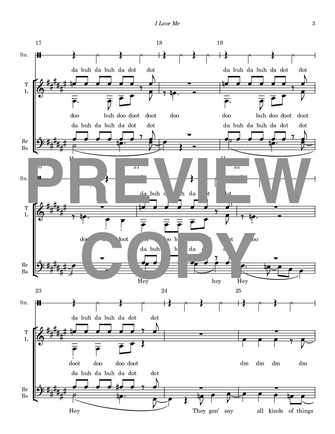 I Love Me - Barbershop Upper Voices - Image 4
