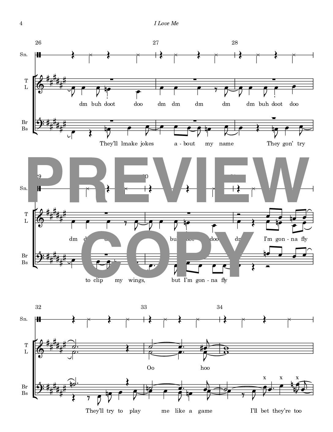 I Love Me - Barbershop Upper Voices - Image 5