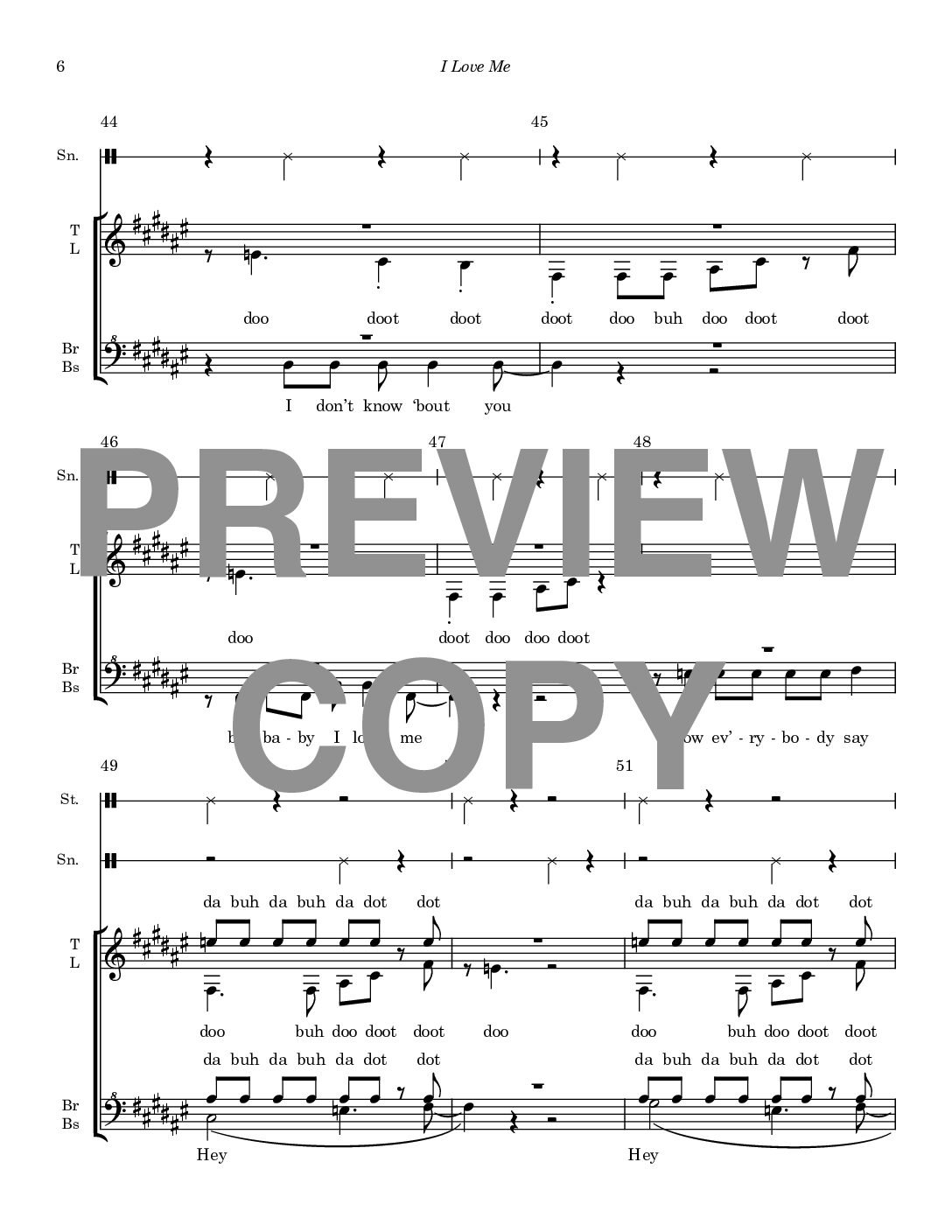 I Love Me - Barbershop Upper Voices - Image 7