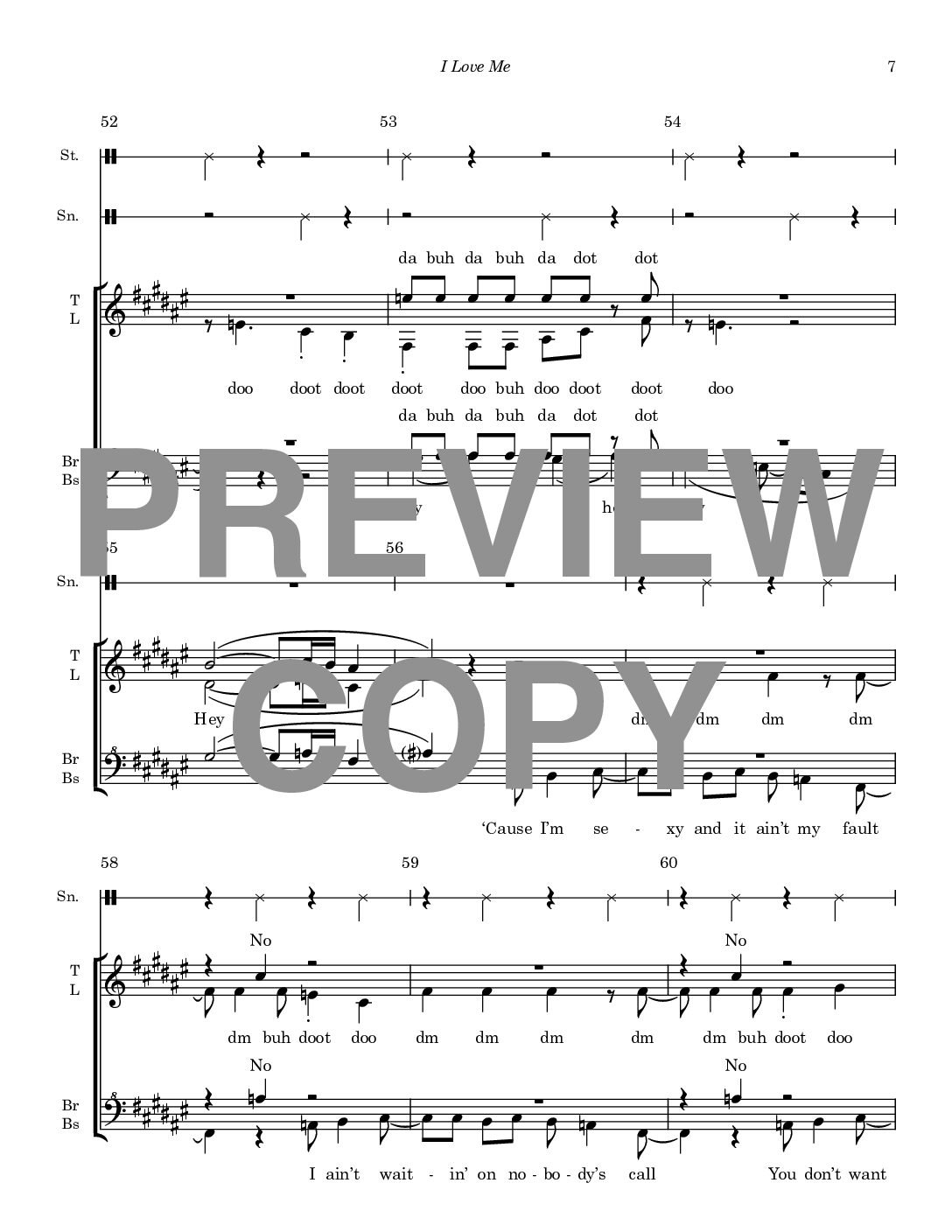 I Love Me - Barbershop Upper Voices - Image 8