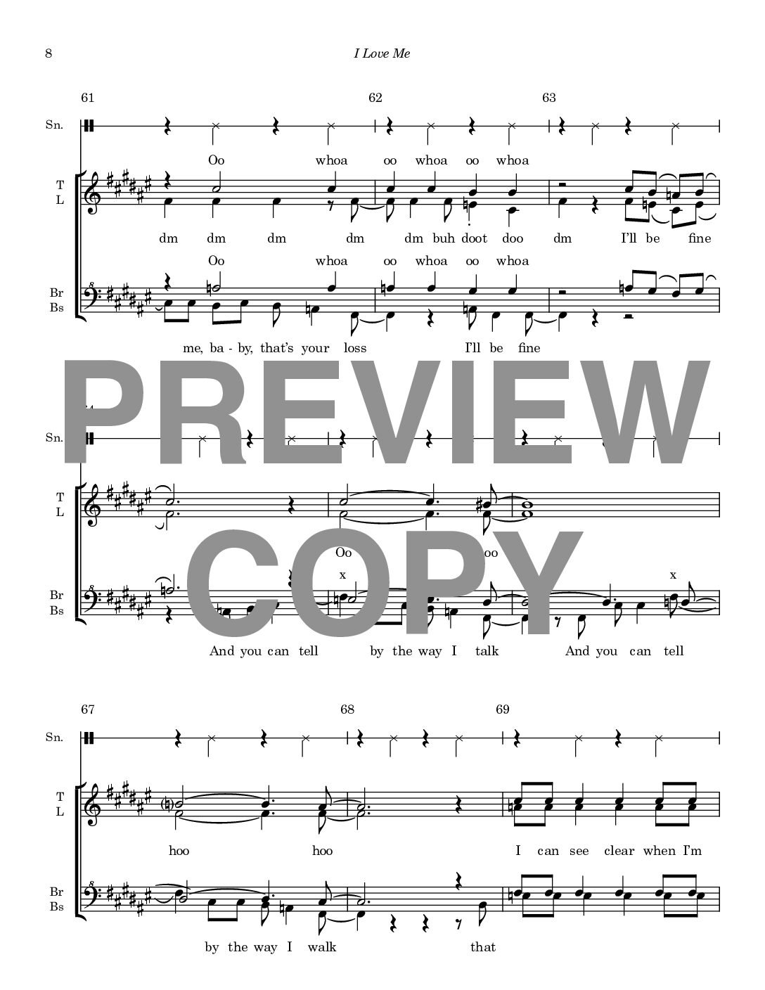 I Love Me - Barbershop Upper Voices - Image 9