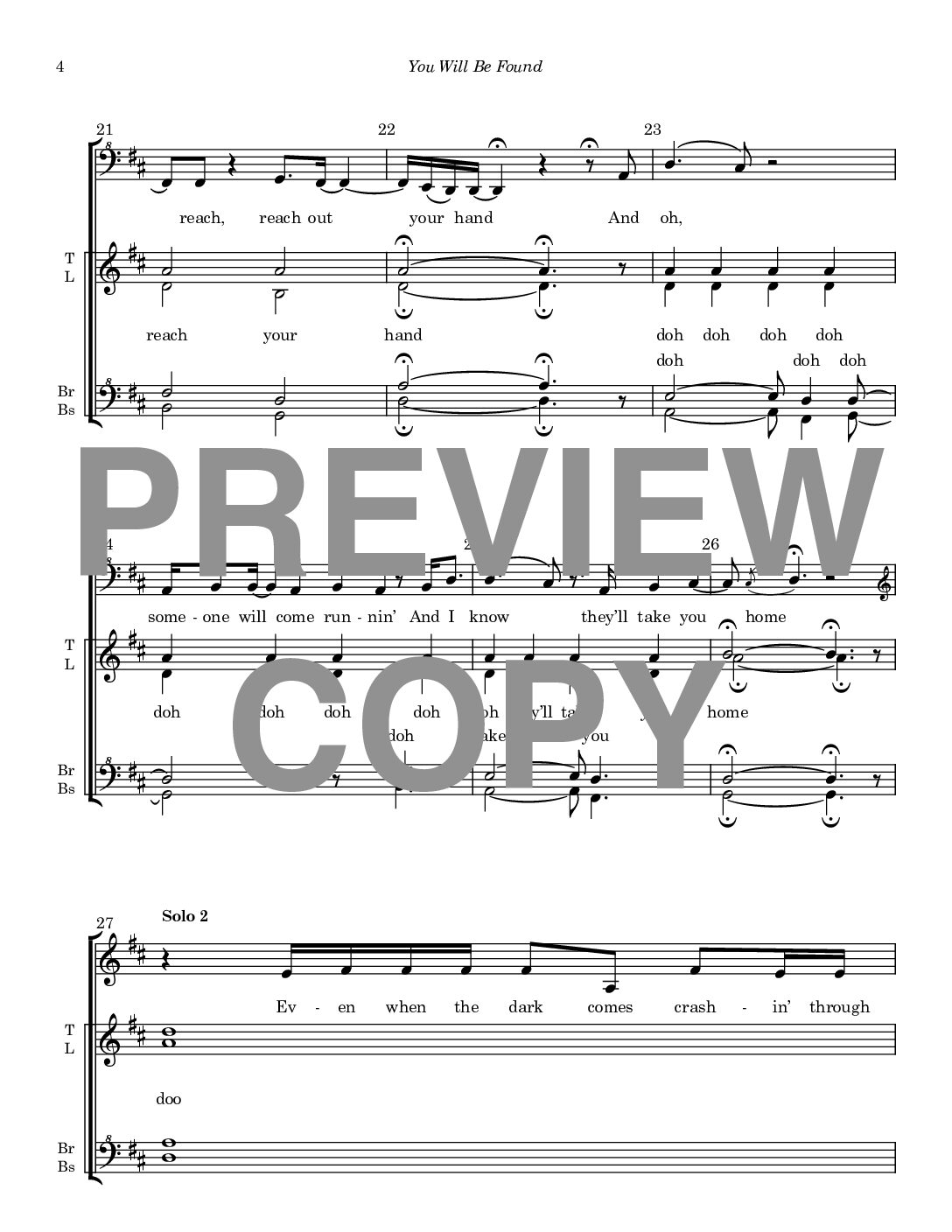 You Will Be Found - Barbershop Upper Voices - Image 5