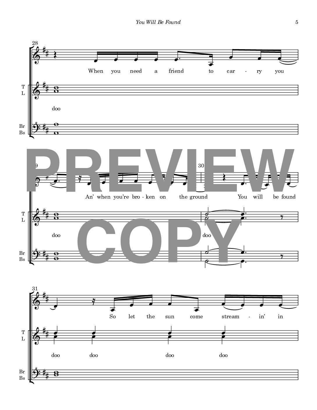 You Will Be Found - Barbershop Upper Voices - Image 6