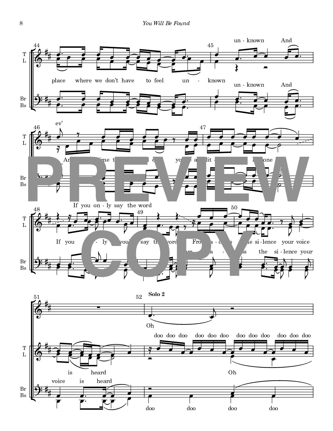 You Will Be Found - Barbershop Upper Voices - Image 9