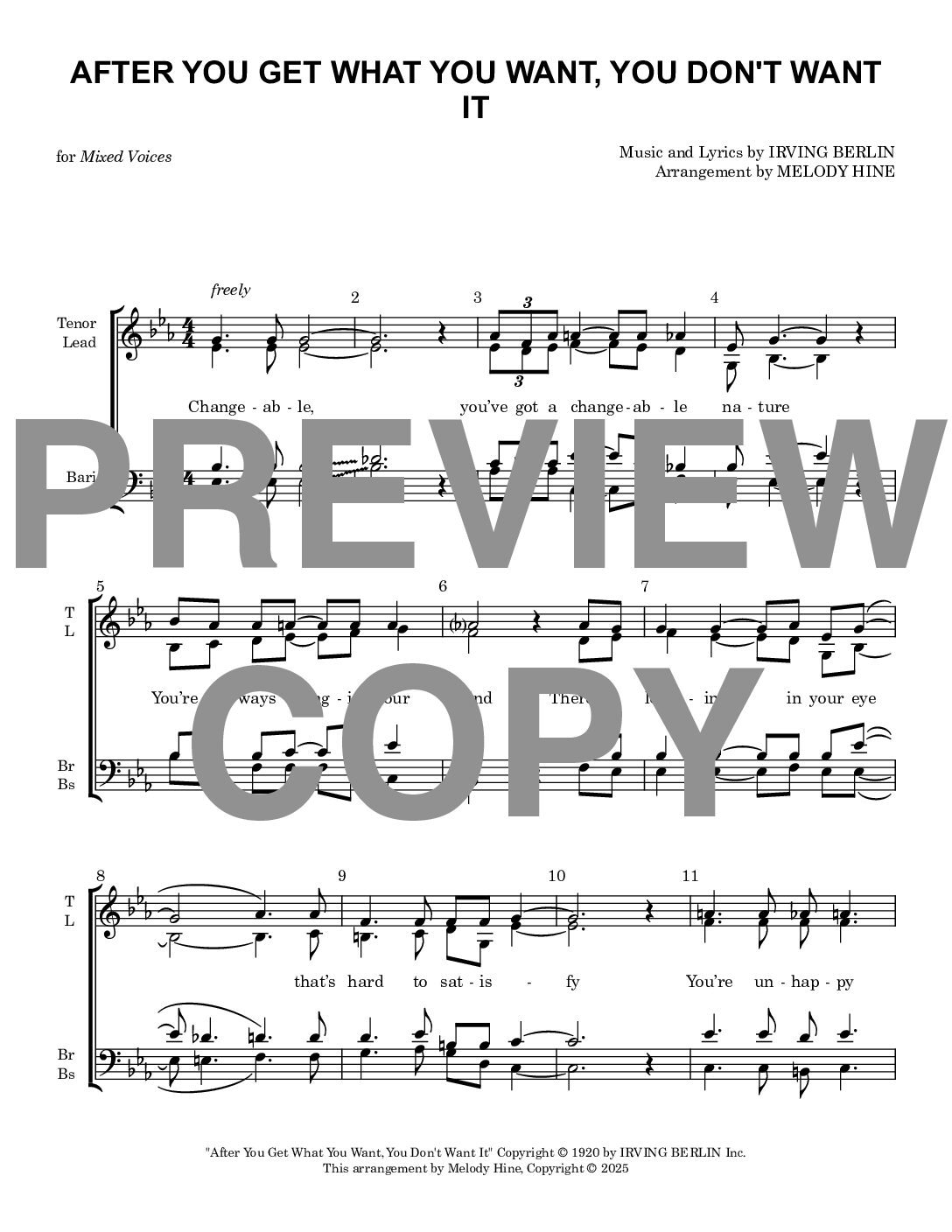 After You Get What You Want, You Don't Want It - Barbershop Mixed Voices - Image 2