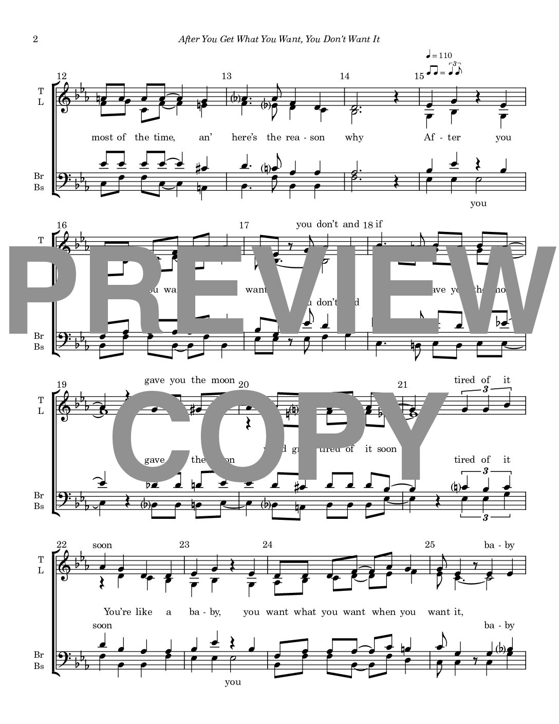 After You Get What You Want, You Don't Want It - Barbershop Mixed Voices - Image 3