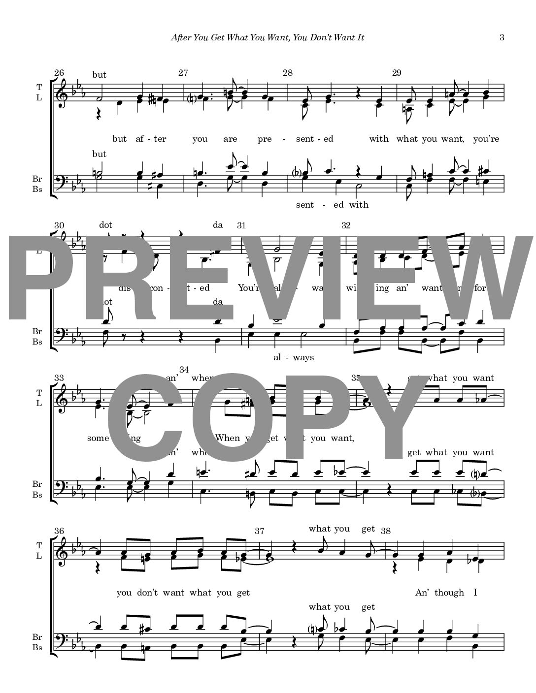 After You Get What You Want, You Don't Want It - Barbershop Mixed Voices - Image 4