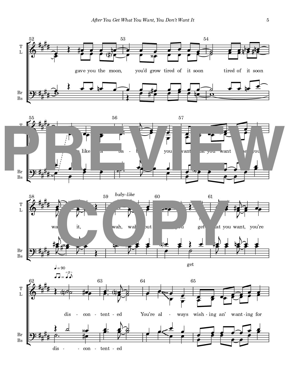 After You Get What You Want, You Don't Want It - Barbershop Mixed Voices - Image 6