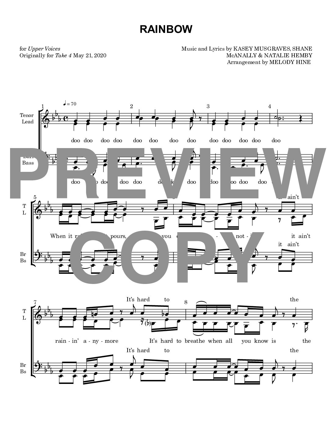 Rainbow - Barbershop Upper Voices - Image 2