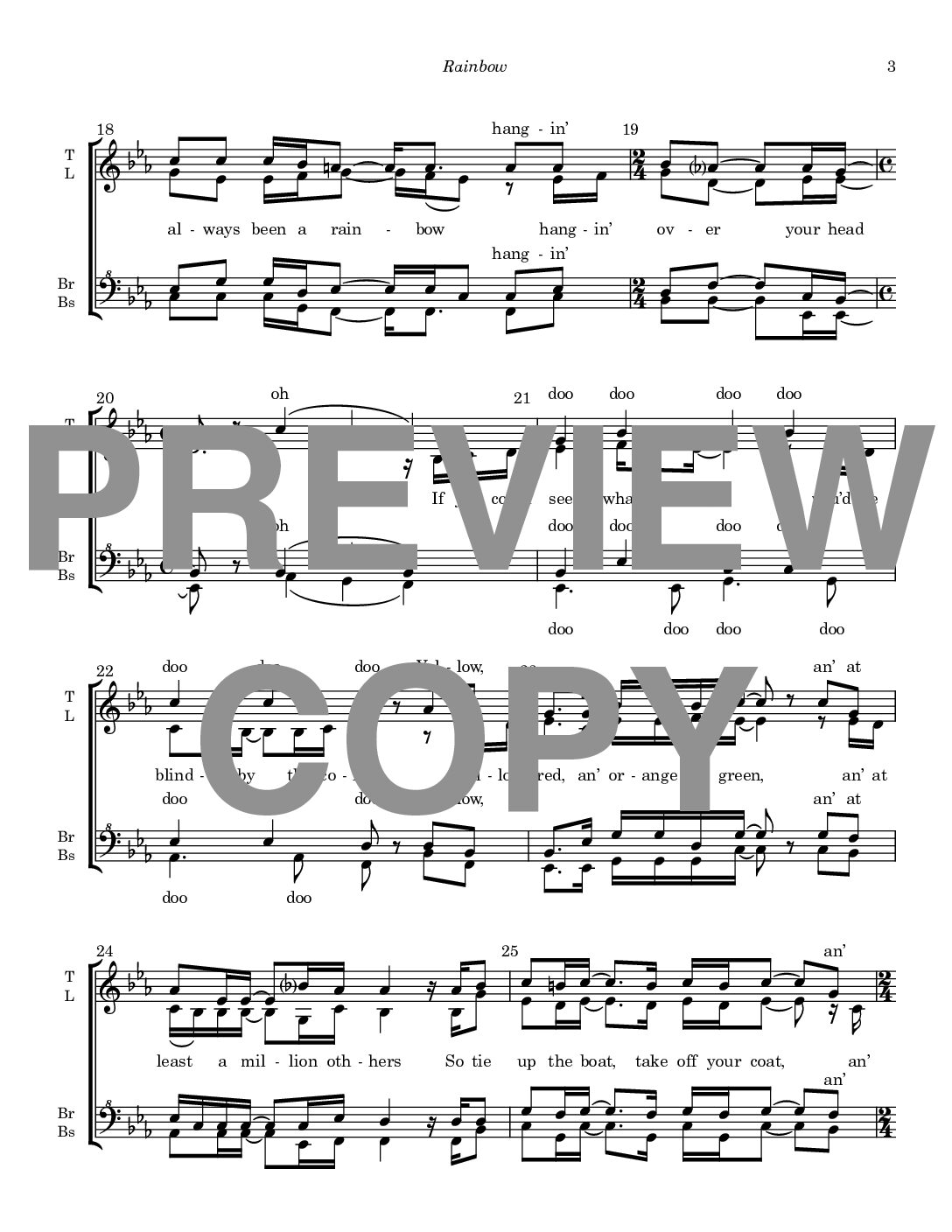 Rainbow - Barbershop Upper Voices - Image 4