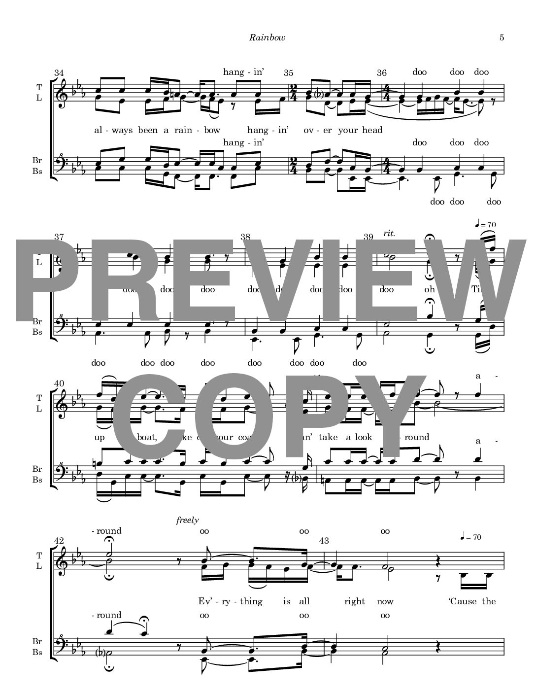 Rainbow - Barbershop Upper Voices - Image 6