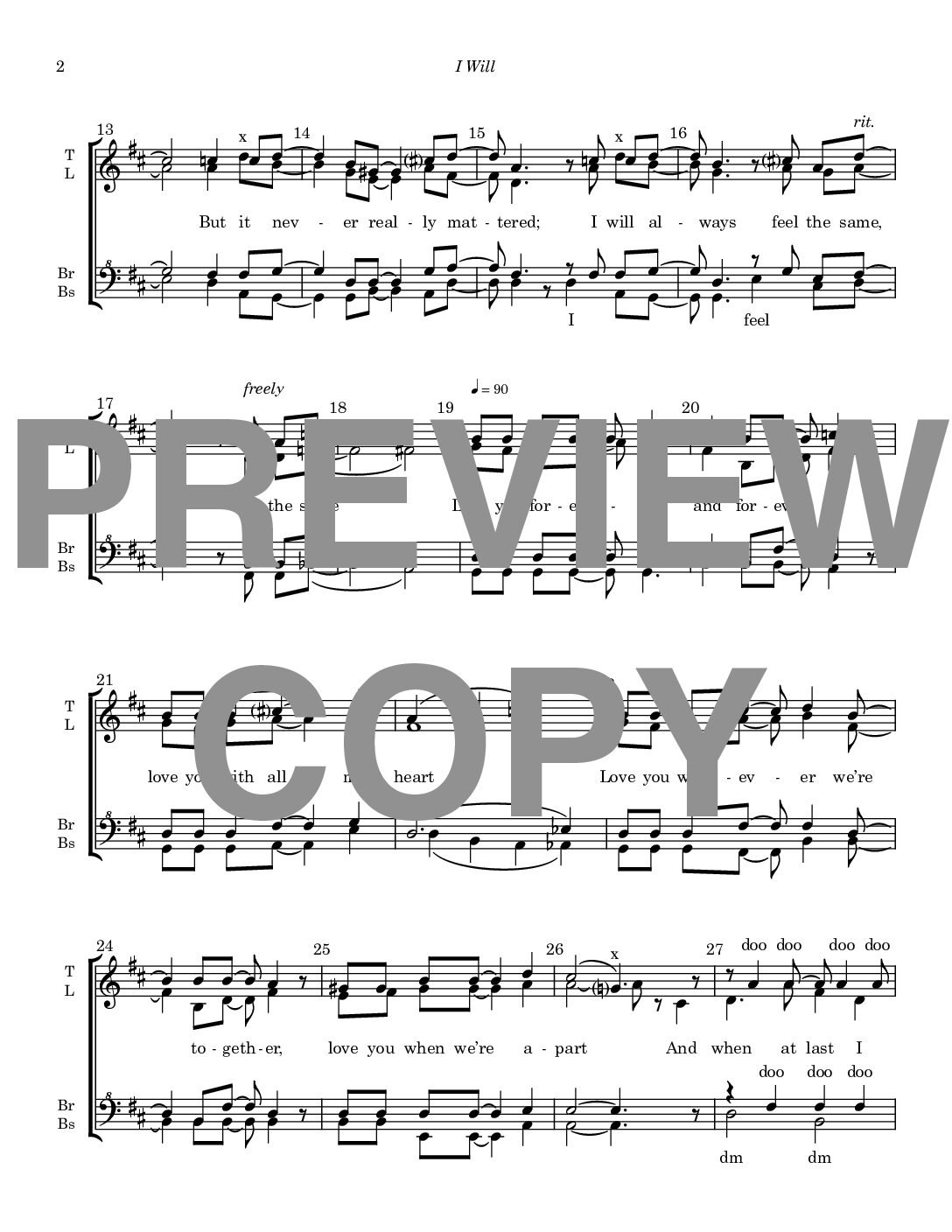 I Will - Barbershop Youth Upper Voices - Image 3