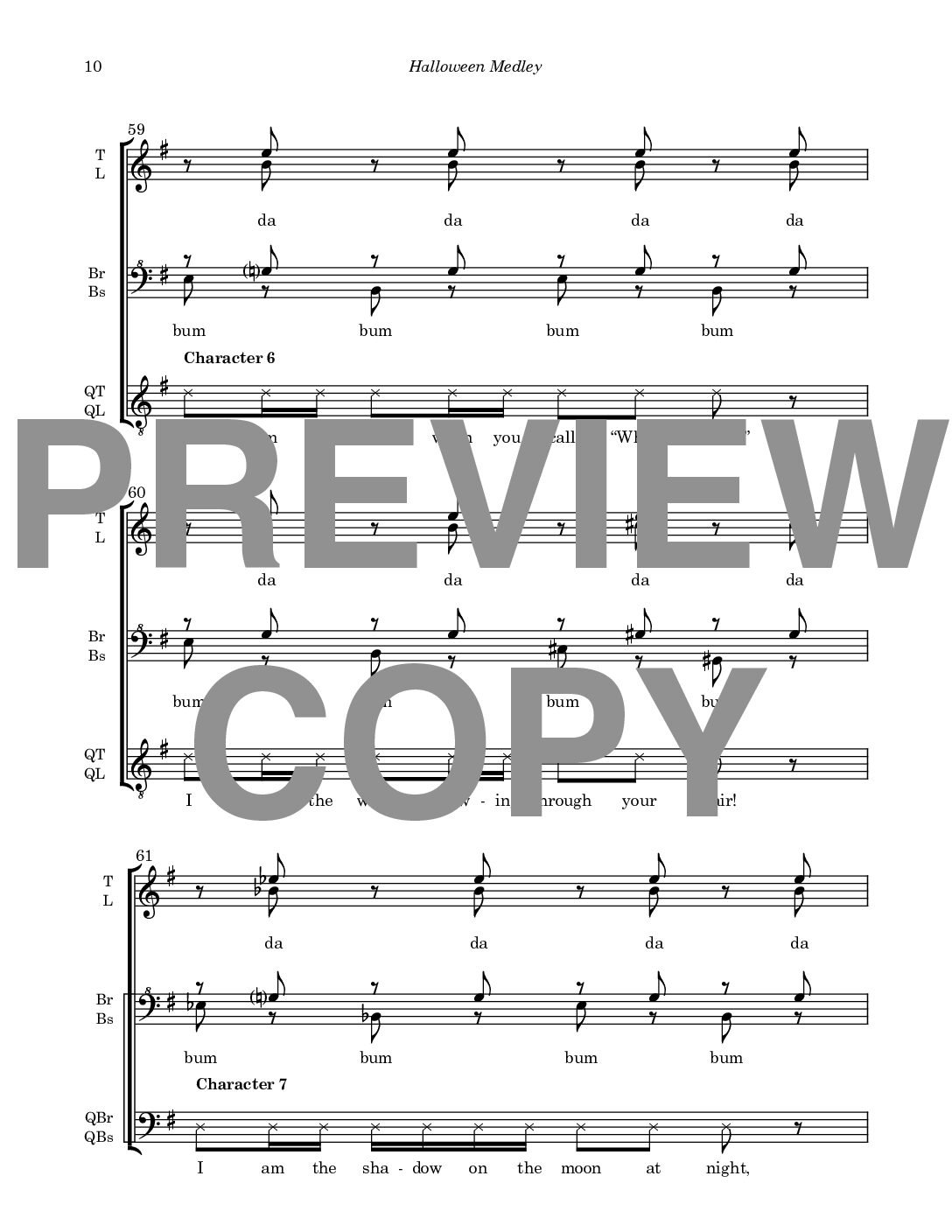 Halloween Medley - Barbershop Upper Voices + Lower Voices Quartet - Image 11