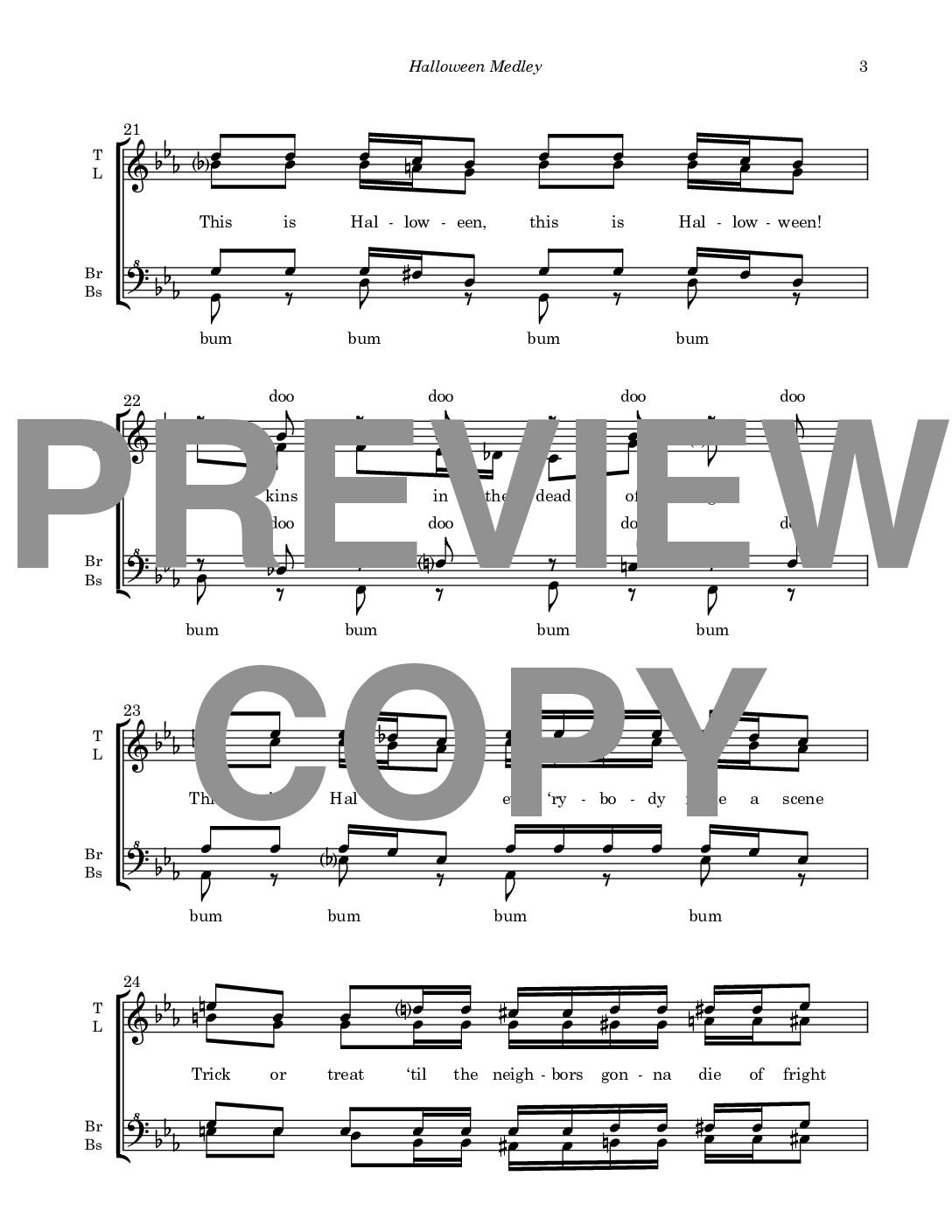 Halloween Medley - Barbershop Upper Voices + Lower Voices Quartet - Image 4