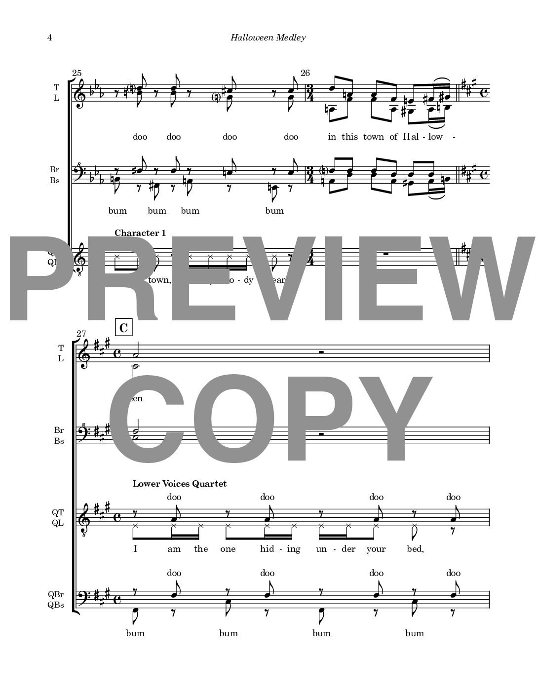 Halloween Medley - Barbershop Upper Voices + Lower Voices Quartet - Image 5
