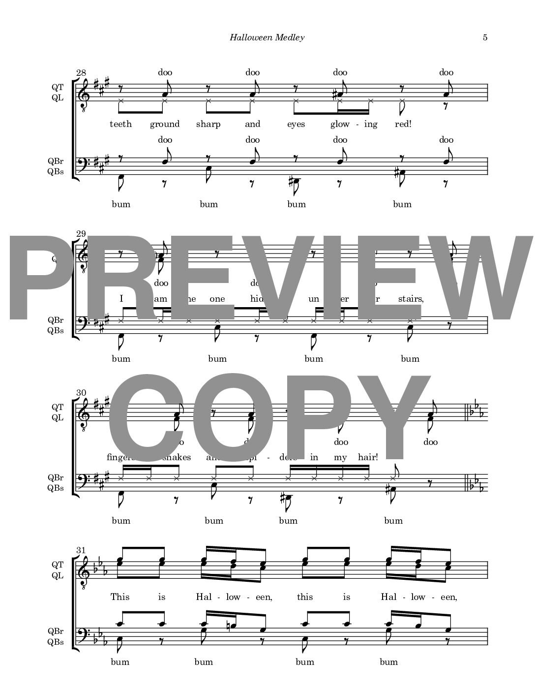 Halloween Medley - Barbershop Upper Voices + Lower Voices Quartet - Image 6