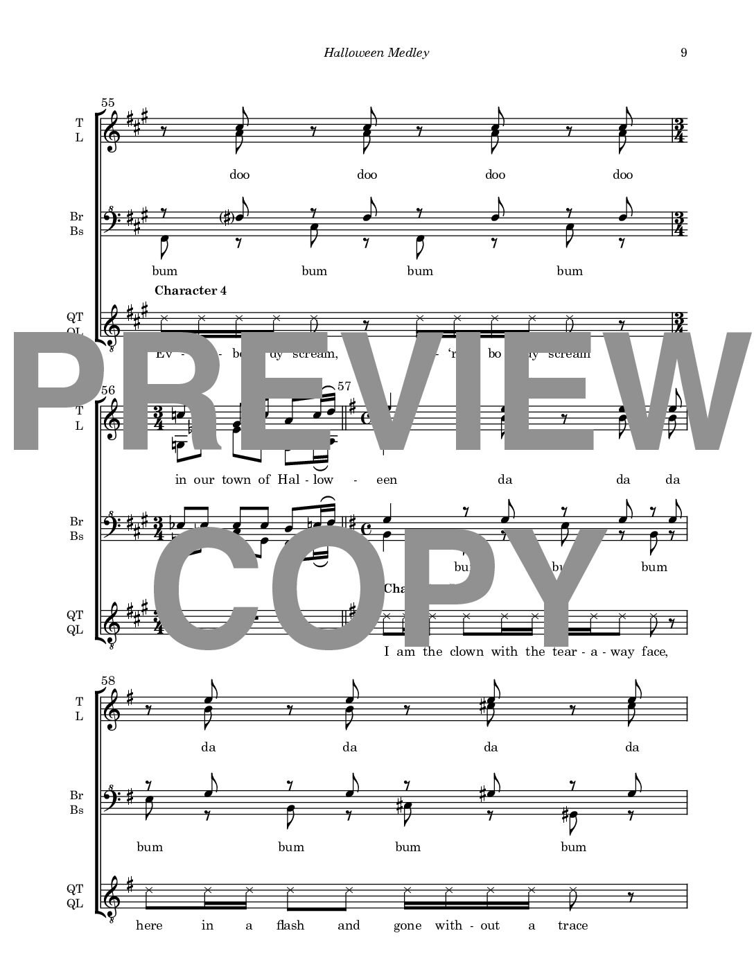 Halloween Medley - Barbershop Upper Voices + Lower Voices Quartet - Image 10