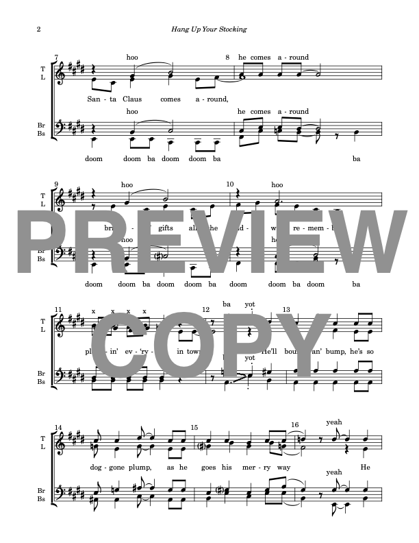 Hang Up Your Stocking - Barbershop Upper Voices - Image 3