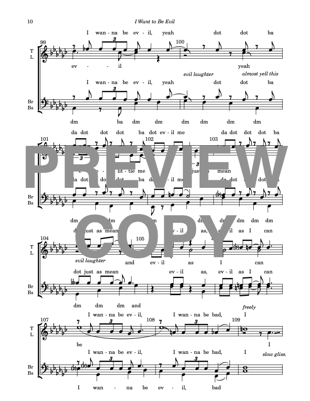 I Want to Be Evil - Barbershop Upper Voices - Image 11