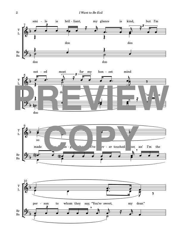 I Want to Be Evil - Barbershop Upper Voices - Image 3