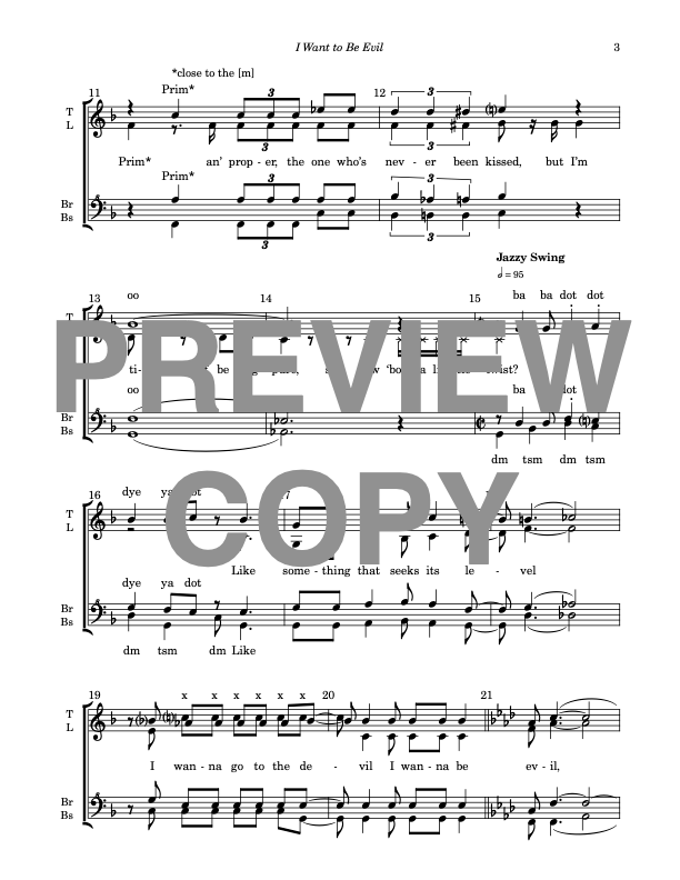 I Want to Be Evil - Barbershop Upper Voices - Image 4