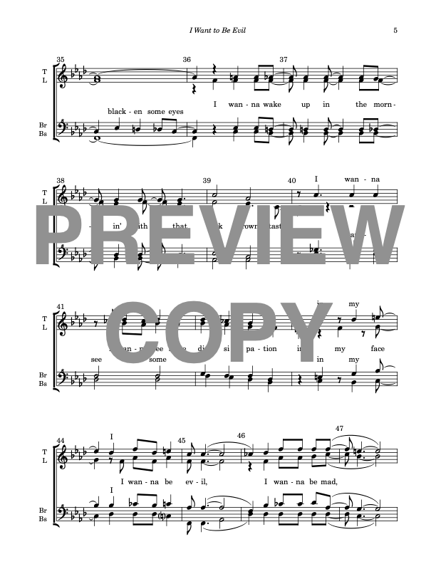 I Want to Be Evil - Barbershop Upper Voices - Image 6