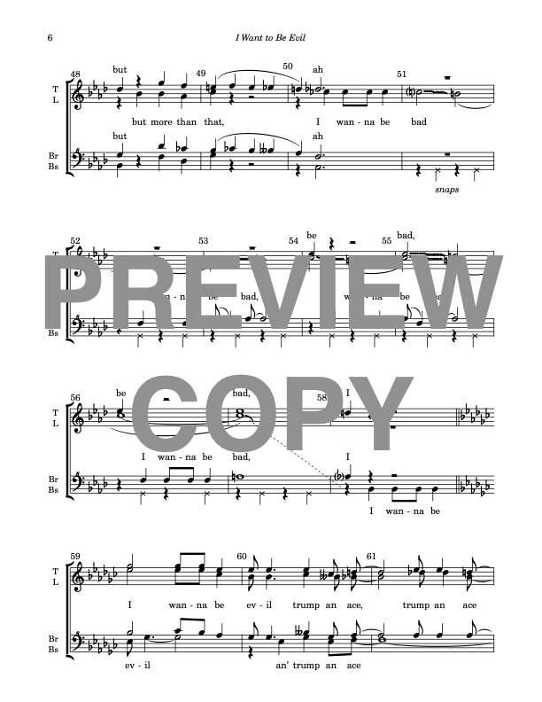 I Want to Be Evil - Barbershop Upper Voices - Image 7