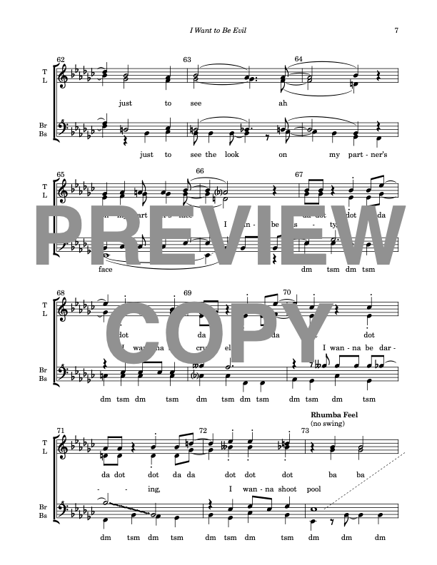 I Want to Be Evil - Barbershop Upper Voices - Image 8