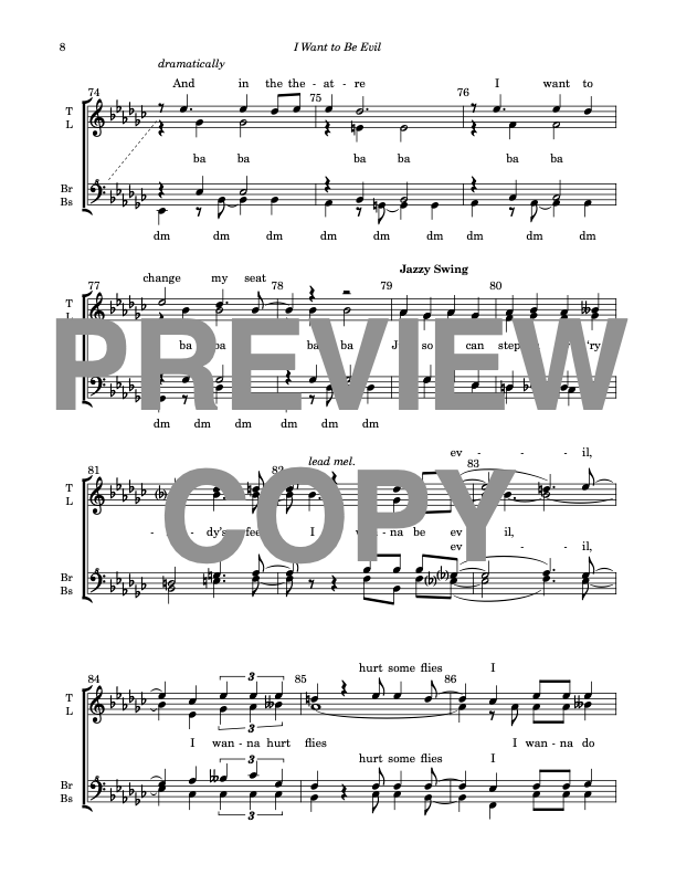 I Want to Be Evil - Barbershop Upper Voices - Image 9